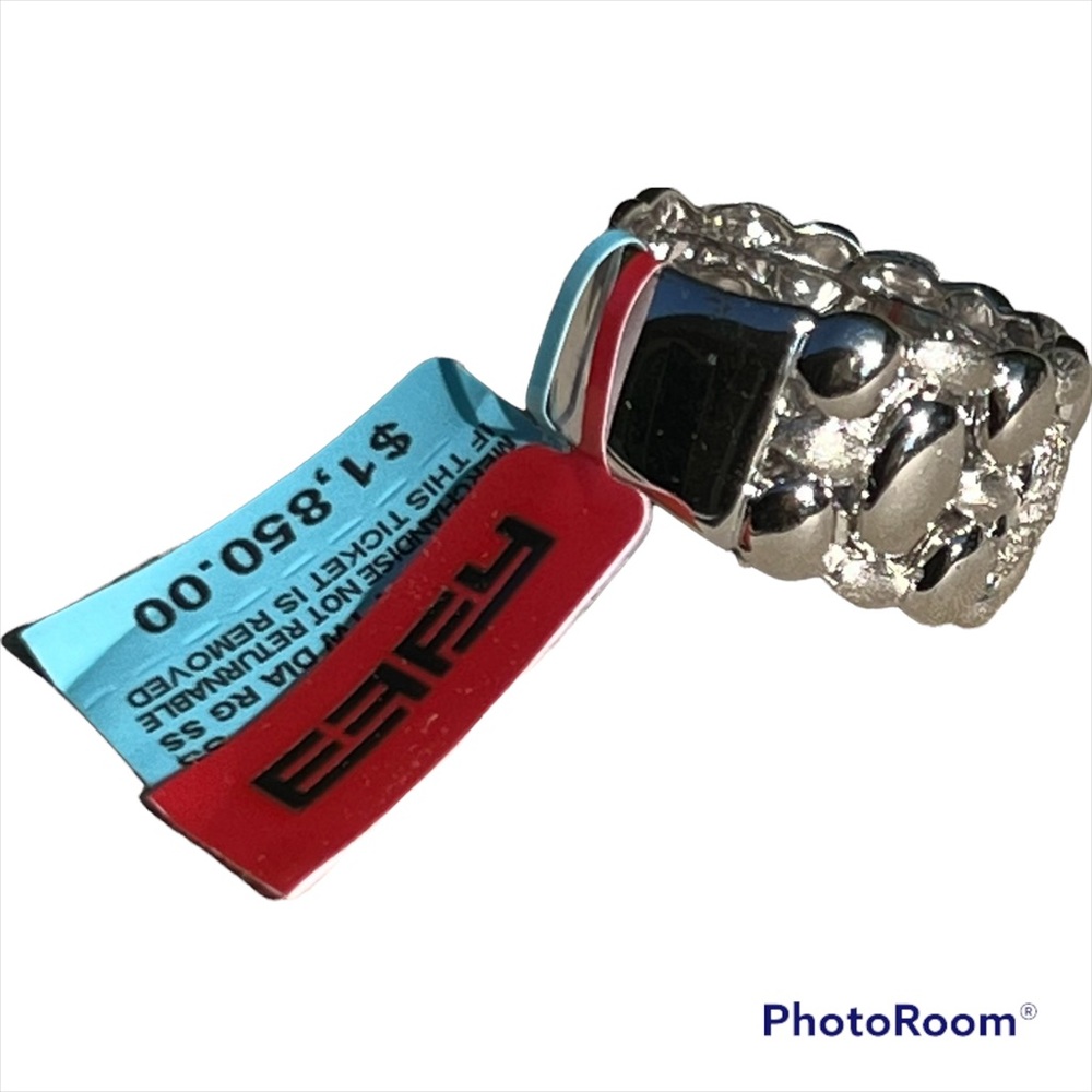 New NWT Effy SS925 sterling silver diamond band ring women’s 11 3/8 ct tw - Picture 4 of 5